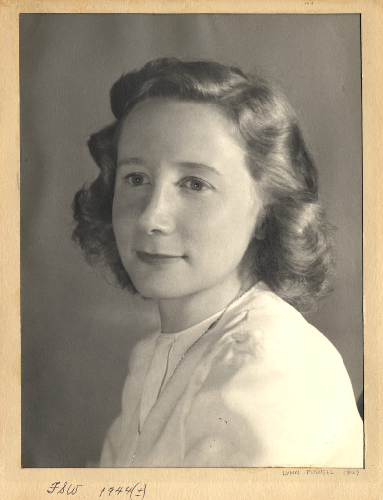 Photograph of Florence Wald, 1947.