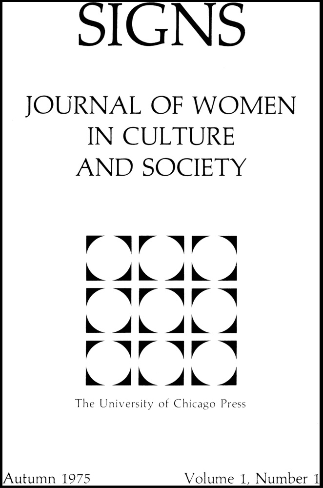 Cover of the first volume of Signs, Journal of Women in Culture and Society, 1975