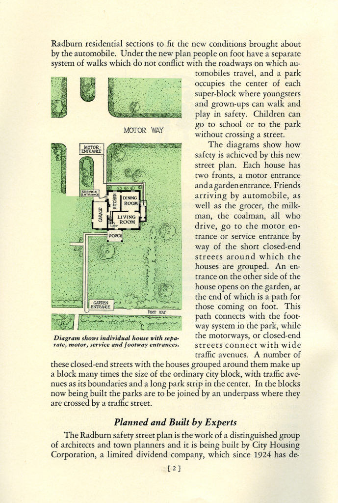 Map with house formats located in Radburn.